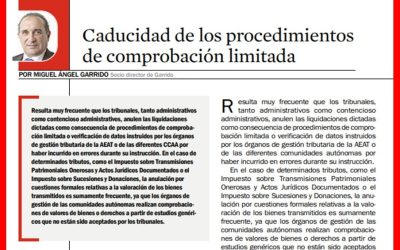 Caducidad de los procedimientos de comprobación limitada