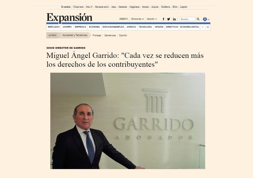 Miguel Ángel Garrido: «Cada vez se reducen más los derechos de los contribuyentes»