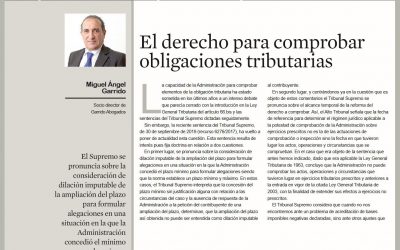 El derecho para comprobar obligaciones tributarias
