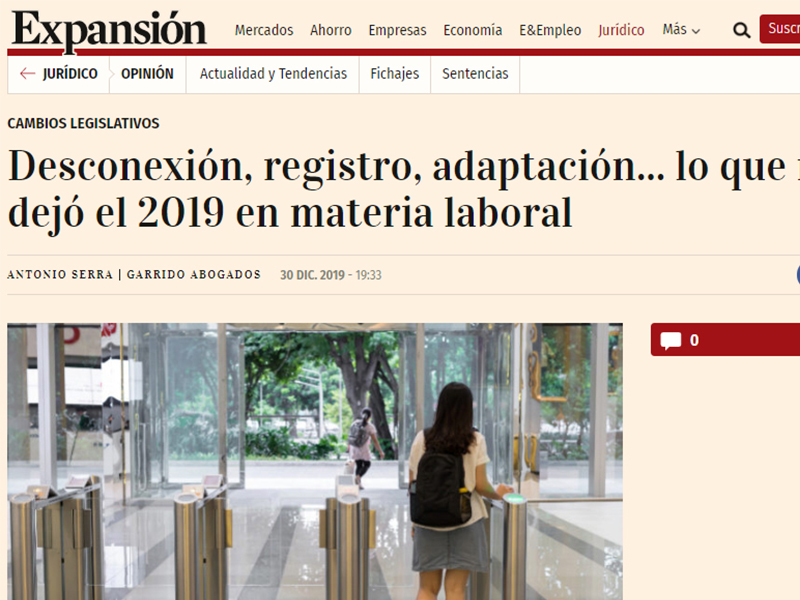 Desconexión, registro, adaptación… lo que nos dejó el 2019 en materia laboral