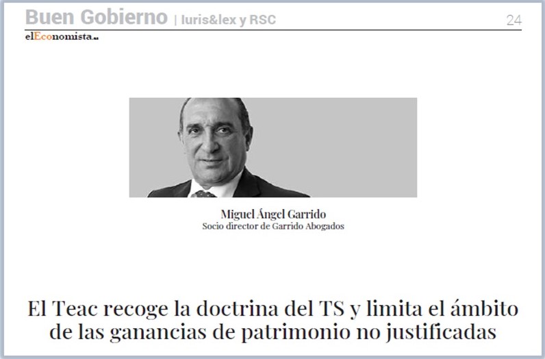 El TEAC recoge la doctrina del TS y limita el ámbito de las ganancias de patrimonio no justificadas