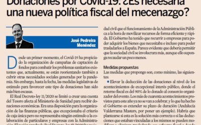 Donaciones Covid-19: ¿es necesaria una nueva política fiscal del mecenazgo?