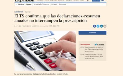 El Tribunal Supremo confirma que las declaraciones-resumen anuales no interrumpen la prescripción