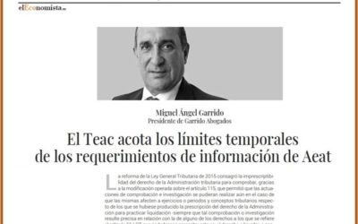 EL TEAC acota los límites temporales de los requerimientos de información de la AEAT