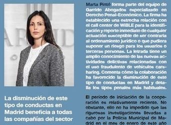 Garrido Abogados colabora en la reducción de las actividades delictivas derivadas del uso fraudulento de los vehículos carsharing