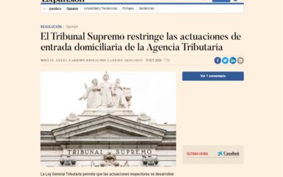 El Tribunal Supremo restringe las actuaciones de entrada domiciliaria de la Agencia Tributaria