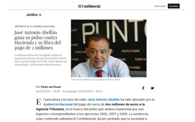 El Confidencial dedica artículo al caso ganado por Garrido sobre tributación de sociedades profesionales