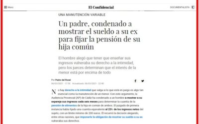 Un padre, condenado a mostrar el sueldo a su ex pareja, para fijar la pensión de su hija común