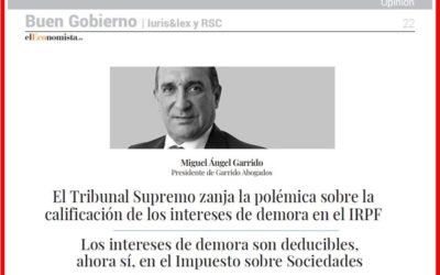 La tributación de los intereses de demora en la reciente jurisprudencia del Tribunal Supremo