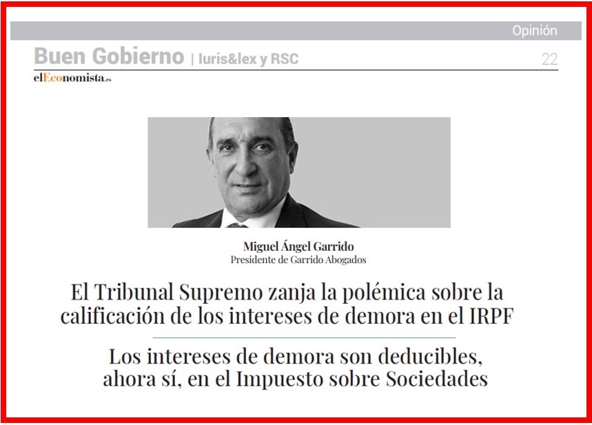 La tributación de los intereses de demora en la reciente jurisprudencia del Tribunal Supremo