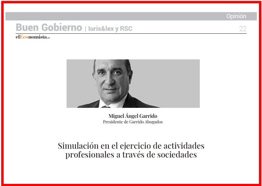 Simulación en el ejercicio de actividades profesionales a través de sociedades