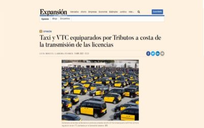 Taxi y VTCs equiparados por la Administración tributaria a costa de la transmisión de las licencias