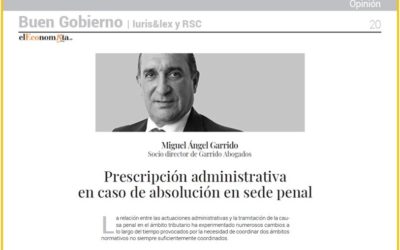Prescripción administrativa en caso de absolución en sede penal