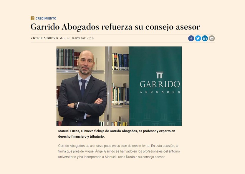 Manuel Lucas se incorpora al Consejo Asesor de Garrido