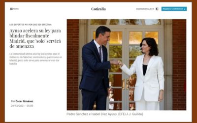 Francisco Conde colabora junto con otros expertos en la valoración para El Confidencial del Anteproyecto de Ley de defensa de la autonomía financiera que pretende “blindar” fiscalmente la Comunidad de Madrid