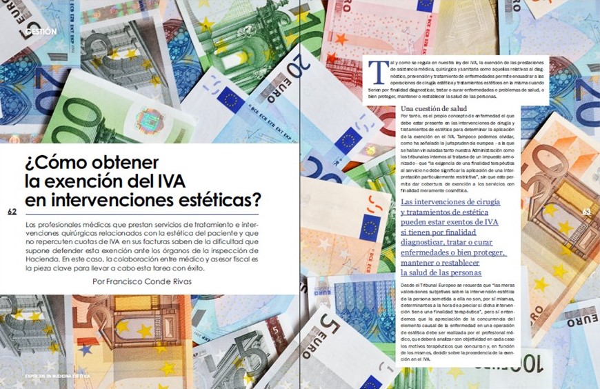 La colaboración entre médico y asesor fiscal, pieza clave para obtener la exención en IVA de las intervenciones de cirugía y tratamientos de estética