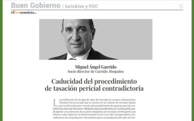 Caducidad del procedimiento de tasación pericial contradictoria