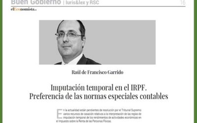 Imputación temporal en el IRPF. Preferencia de las normas especiales contables