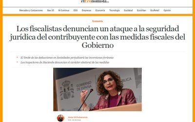 Los fiscalistas denuncian un ataque a la seguridad jurídica del contribuyente con las medidas fiscales del Gobierno