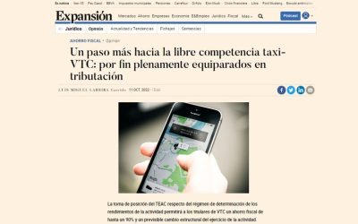 Un paso más hacia la libre competencia  taxi- VTCs: por fin plenamente equiparados en tributación