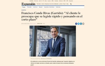 Expansión entrevista a Francisco Conde: «Al cliente le preocupa que se legisle rápido y pensando en el corto plazo»