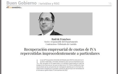 Recuperación empresarial de cuotas de IVA repercutidas improcedentemente a particulares