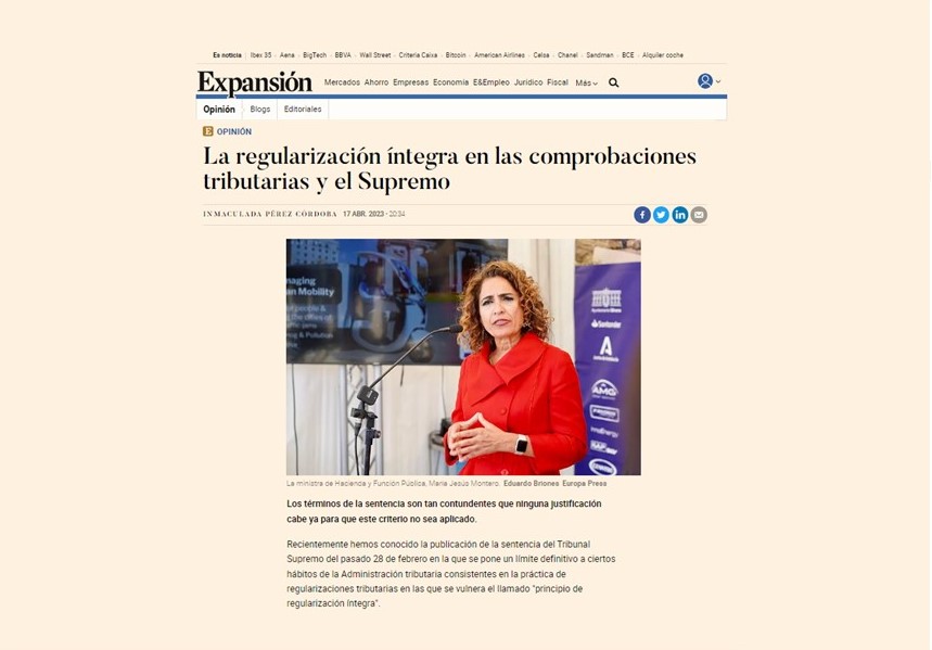 El Tribunal Supremo impone el deber de aplicar la regularización íntegra en todas las comprobaciones tributarias
