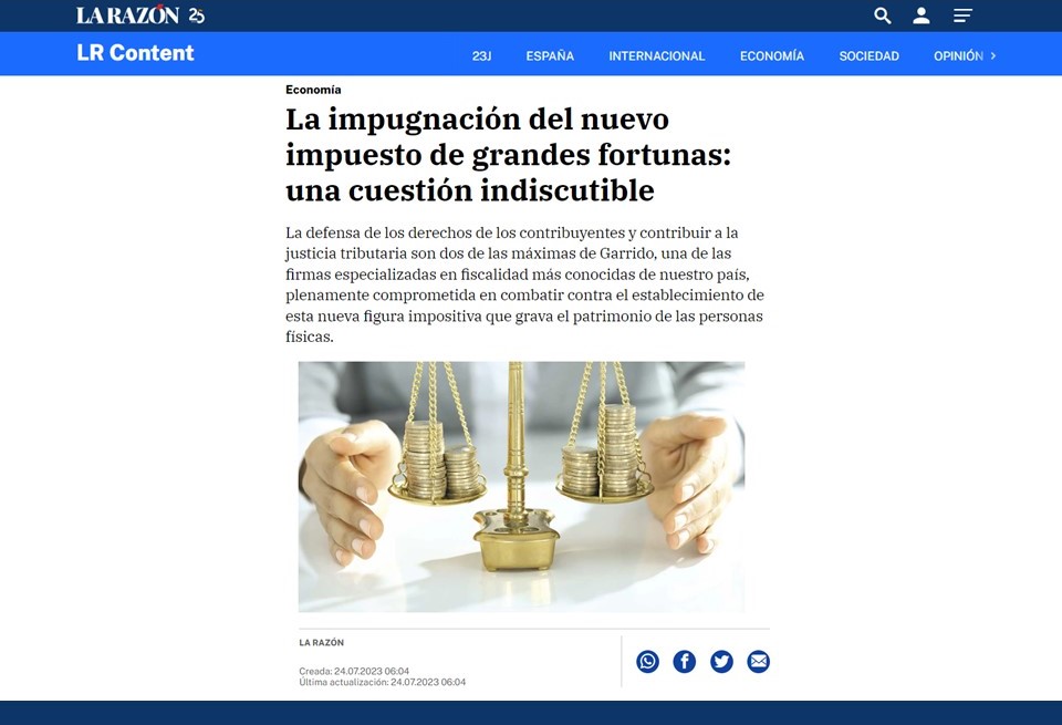 Impugnación impuesto grandes fortunas