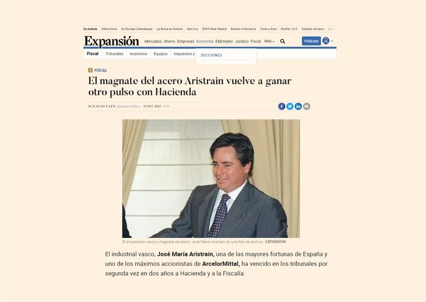 El magnate del acero Aristrain vuelve a ganar otro pulso con Hacienda