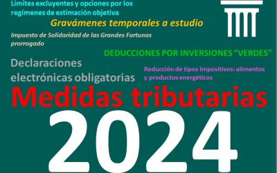 Medidas fiscales para 2024: medidas técnicas, prórroga de las medidas anticrisis adoptadas para paliar el incremento de los precios y medidas programáticas aprobadas con el RDLey 8/2023