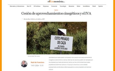 Cesión de aprovechamientos cinegéticos y el IVA