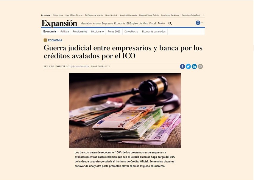 Guerra judicial entre empresarios y banca por los créditos avalados por el ICO