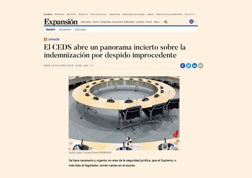 El CEDS abre un panorama incierto sobre la indemnización por despido improcedente