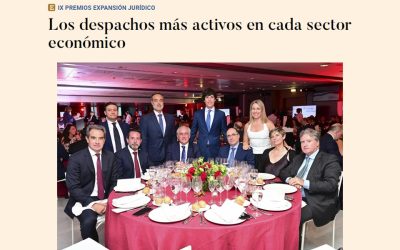 Los despachos más activos en cada sector económico: Garrido entre los finalistas de los IX Premios Expansión Jurídico