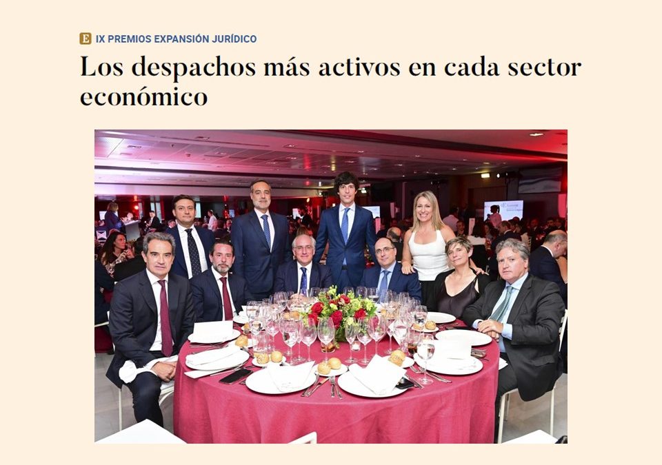 Los despachos más activos en cada sector económico: Garrido entre los finalistas de los IX Premios Expansión Jurídico