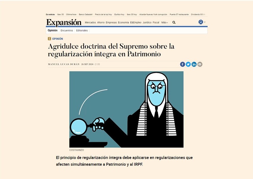 Agridulce doctrina del Supremo sobre la regularización íntegra en Patrimonio