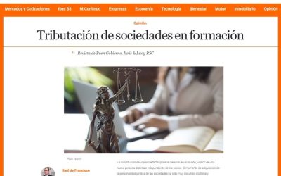 Tributación de sociedades en formación