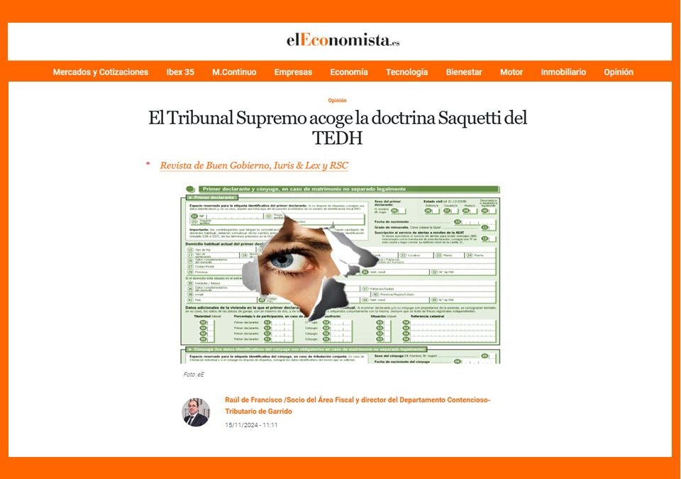 El Tribunal Supremo acoge la doctrina Saquetti del TEDH