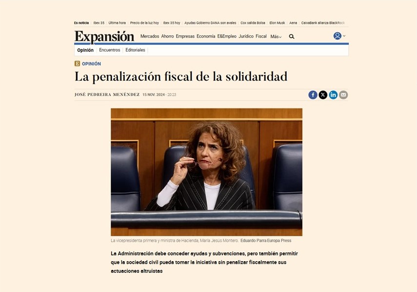 La penalización fiscal de la solidaridad