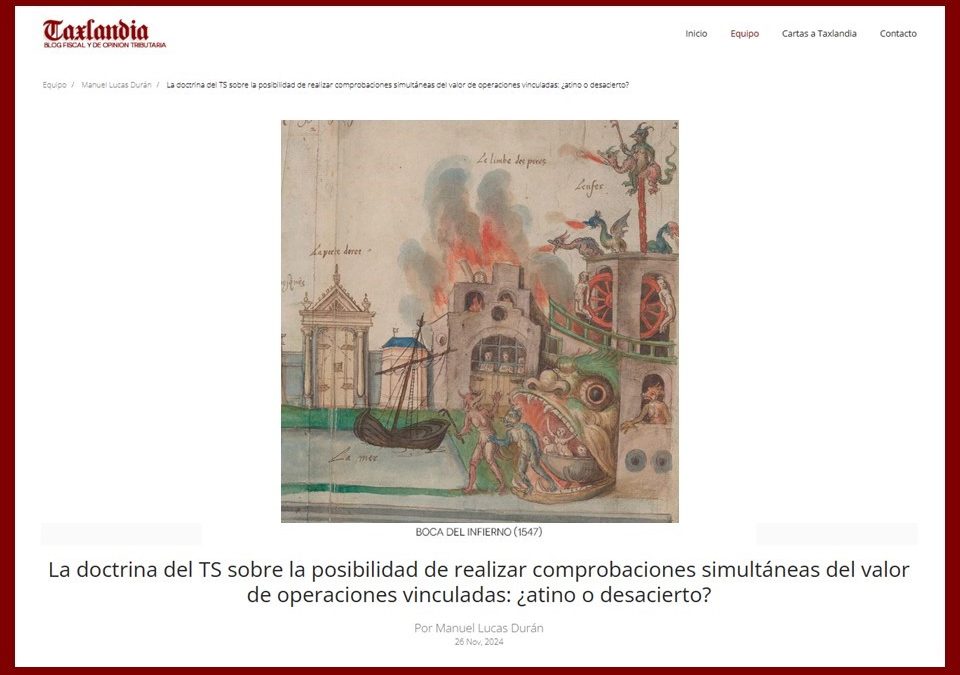 La doctrina del TS sobre la posibilidad de realizar comprobaciones simultáneas del valor de operaciones vinculadas: ¿atino o desacierto?