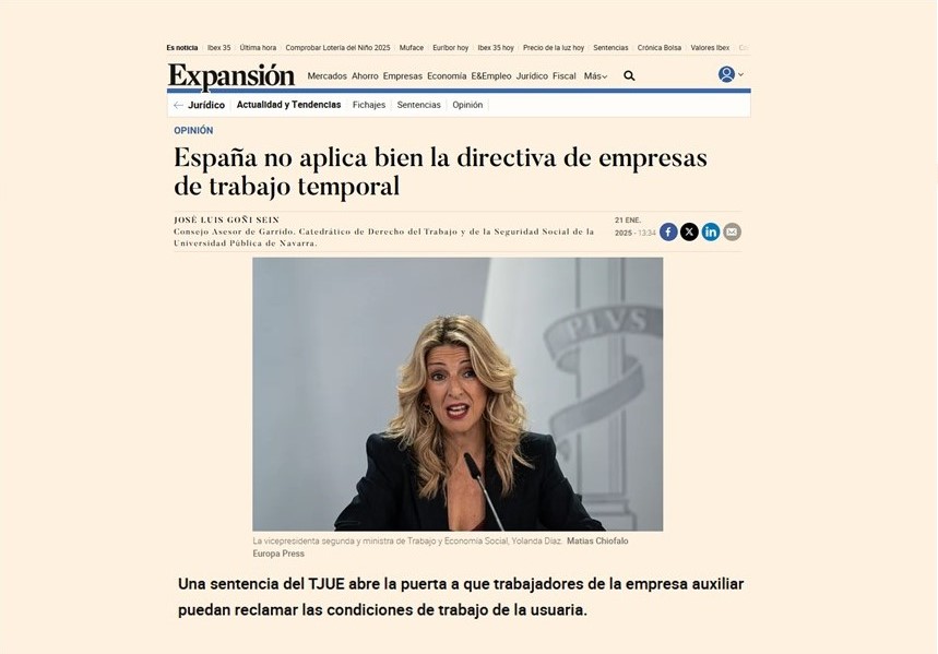 España no aplica bien la directiva de empresas de trabajo temporal