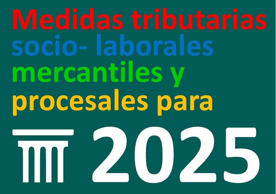 Medidas para 2025: nuevas normas tributarias, socio- laborales, mercantiles y procesales