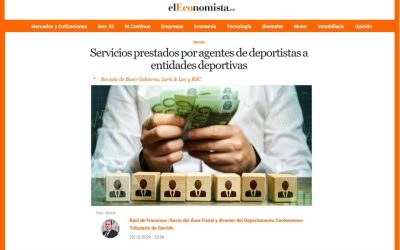 Servicios prestados por agentes de deportistas a entidades deportivas