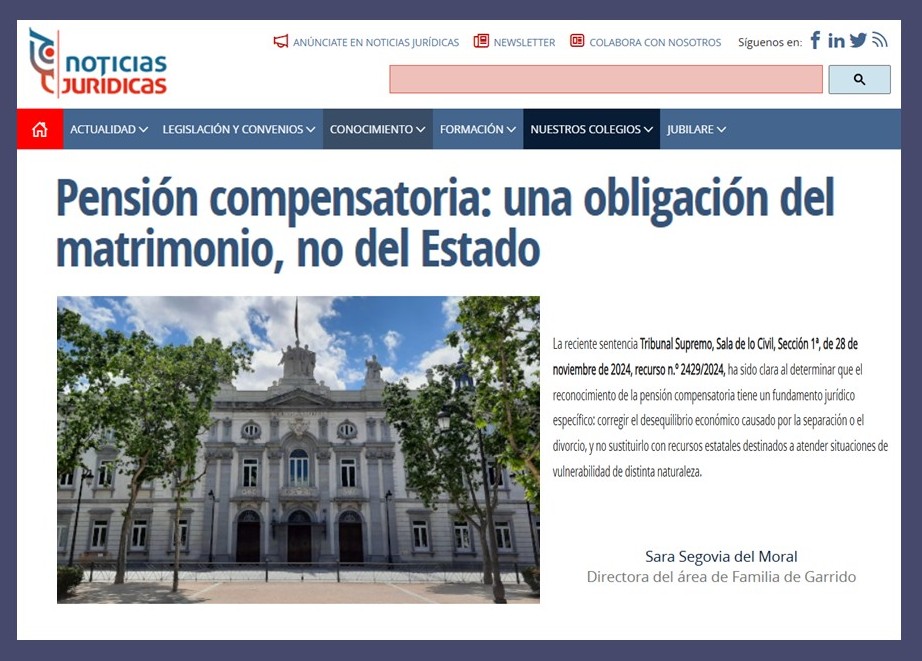 Pensión compensatoria: una obligación del matrimonio, no del Estado