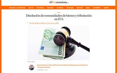 Disolución de comunidades de bienes y tributación en IVA