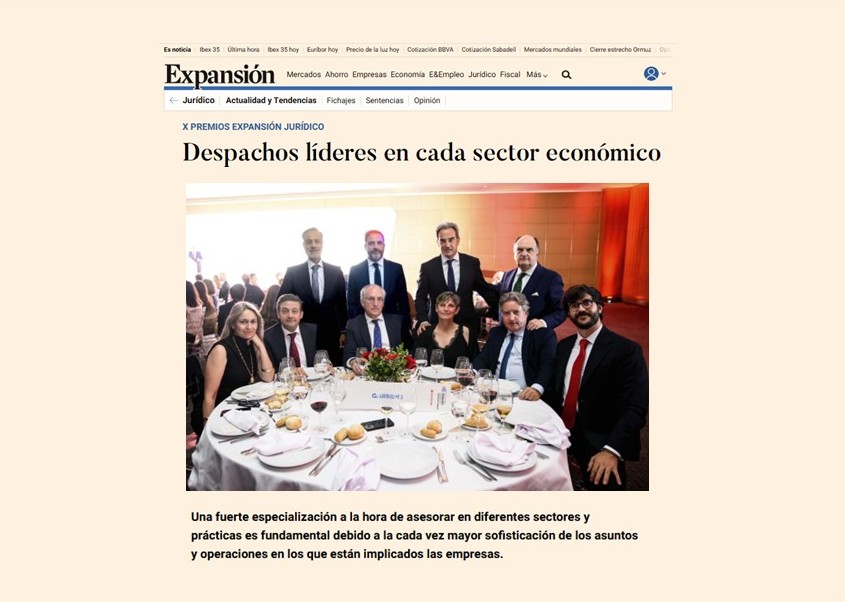 Despachos líderes en cada sector económico