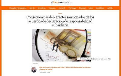 Consecuencias del carácter sancionador de los acuerdos de declaración de responsabilidad subsidiaria