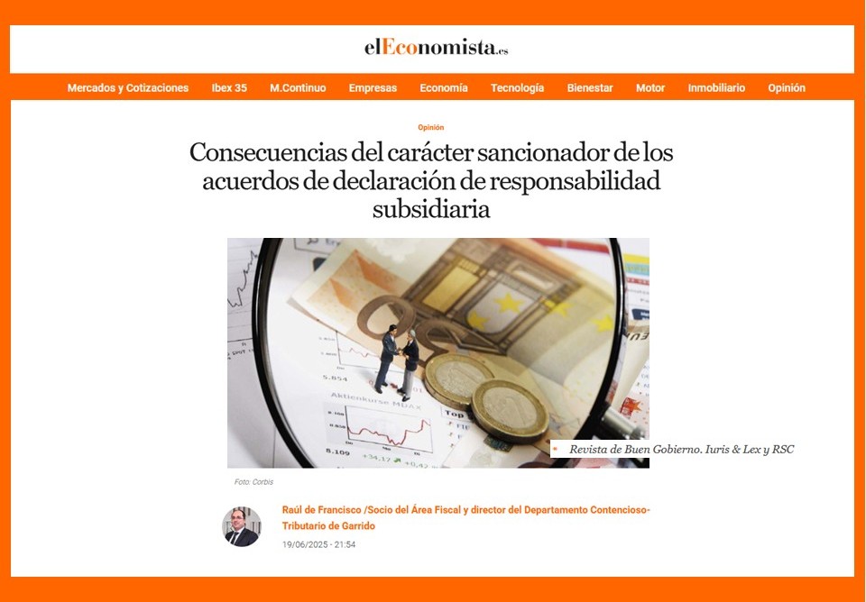 Consecuencias del carácter sancionador de los acuerdos de declaración de responsabilidad subsidiaria