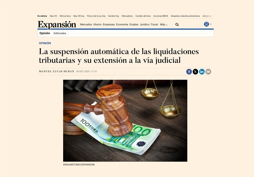 La suspensión automática de las liquidaciones tributarias y su extensión a la vía judicial