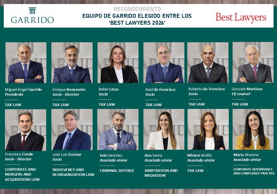 Best Lawyers 2026: reconocimiento multidisciplinar para el equipo de Garrido